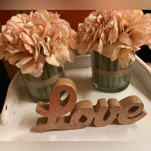 Decorative peony vase duo / glitter Love' Decorative Accent trio